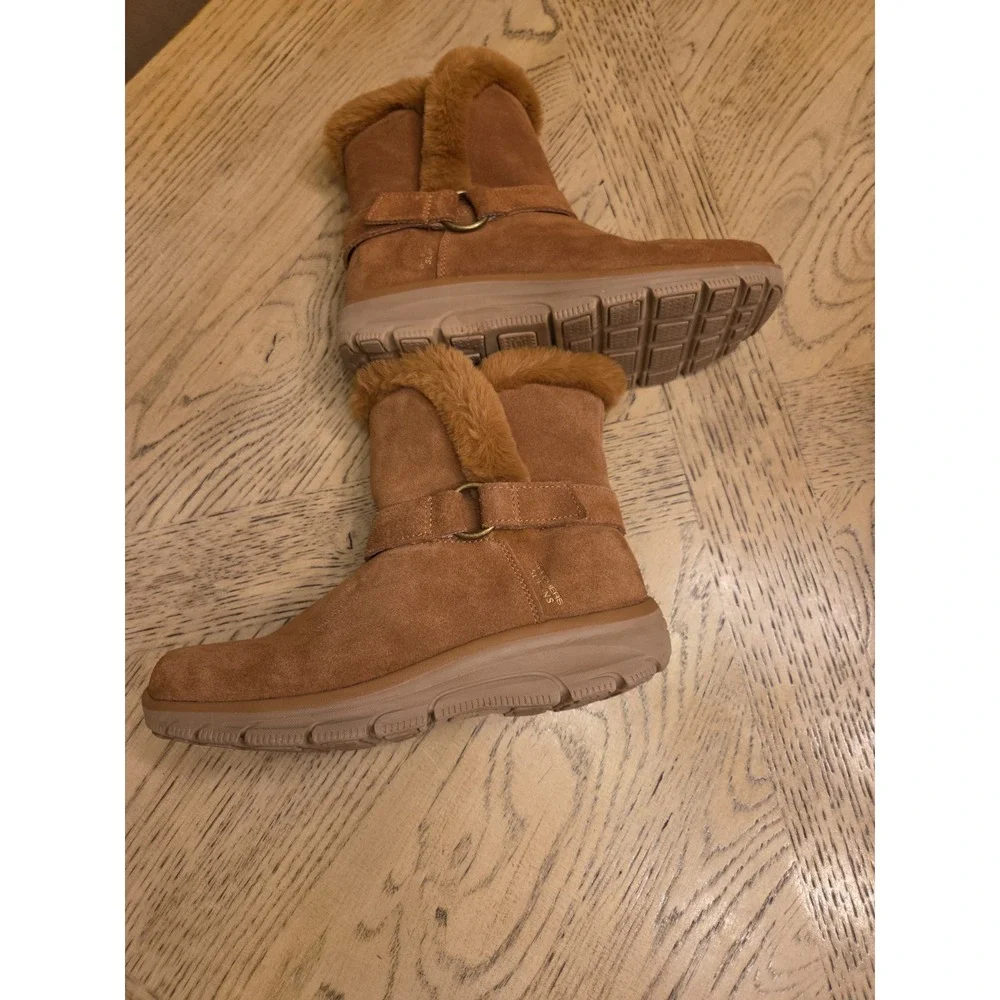 Skechers Slip-Ins Boots Easy Going Casually Perfect Women's 8M Brown Chestnut